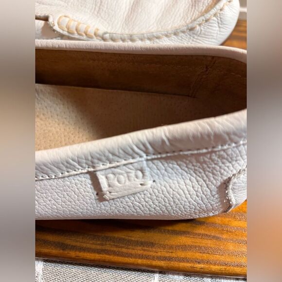 Polo Ralph Lauren White Leather Loafers Slip-Ons driving shoes 9.5 main image 13